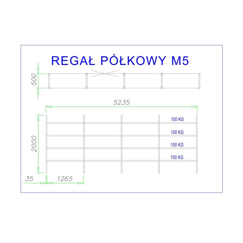 Regał półkowy M5 - 16 półek - 100kg - Зображення 2