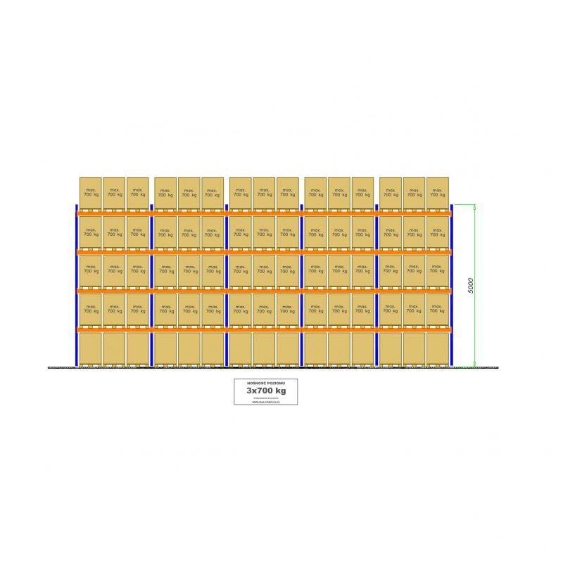 палетний стелаж b11 5000мм