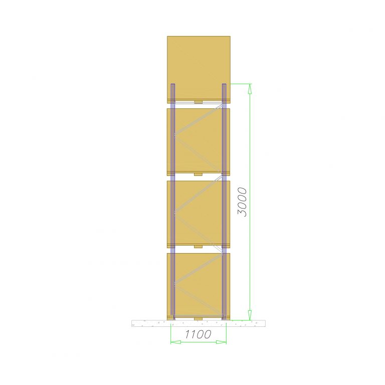 Palettenregalseite 300 cm