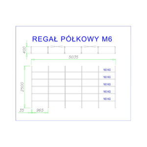Regał półkowy M6 wymiary