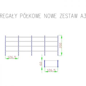 Regały półkowe sklepowe 4 moduły 16 półek regał magazynowo półkowy metalowy