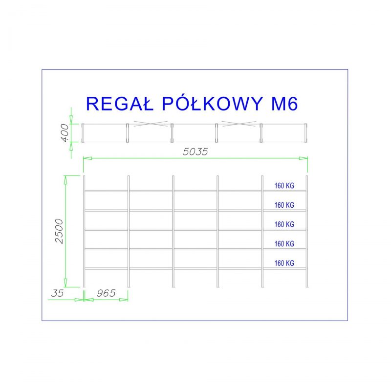 regał półkowy m6