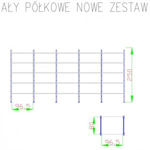 Regał półkowy systemowy 25 półek pomorskie