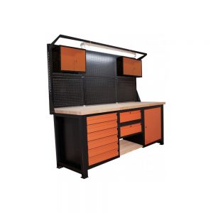 Workbench with lamp extension and P2120 drawers