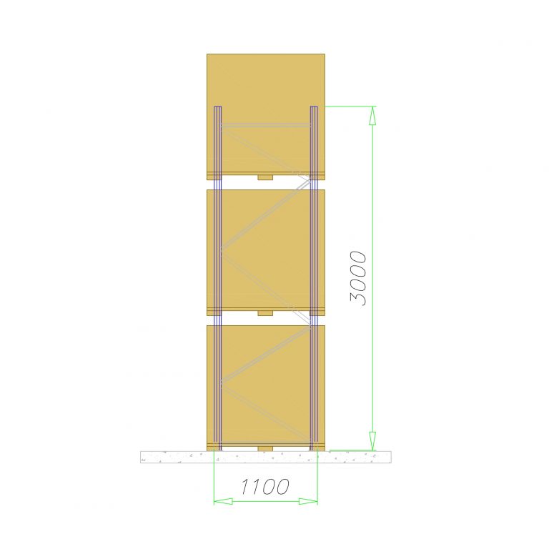 Palettenregalseite 300 cm