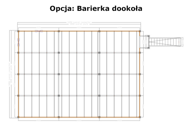 Antresola P3 barierka dookoła rysunek