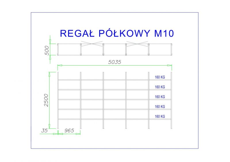 regał półkowy m10
