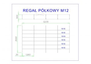 regał półkowy m12