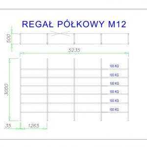regał półkowy m12