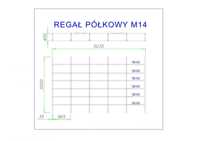 Regał półkowy M14 - 30 półek - 160kg - obrazek 2