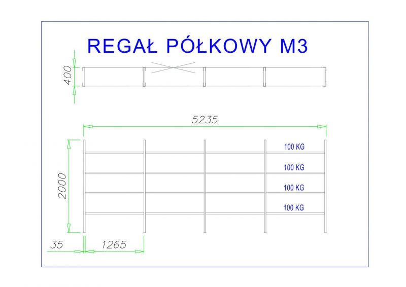 regał półkowy m3