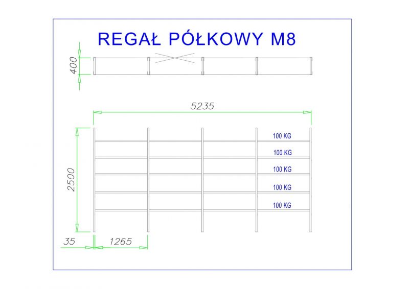 regał półkowy m8