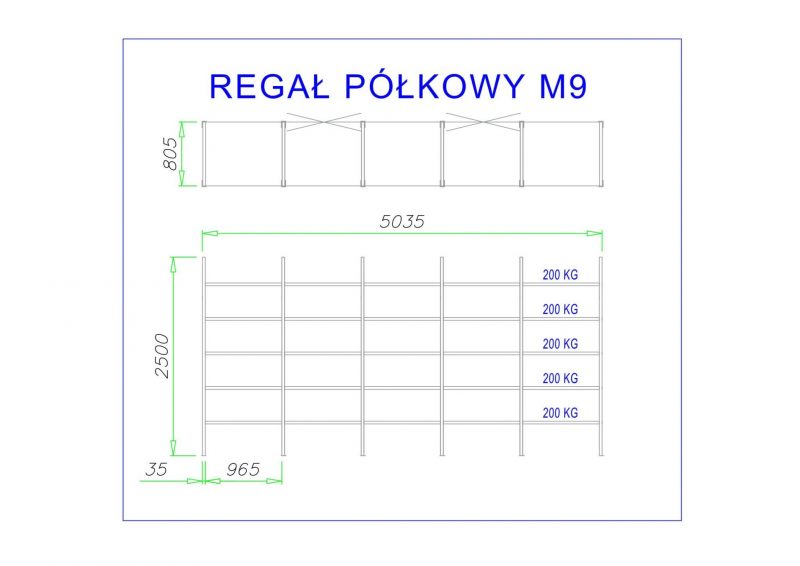 policový regál m9