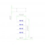shelf with metal shelves m21