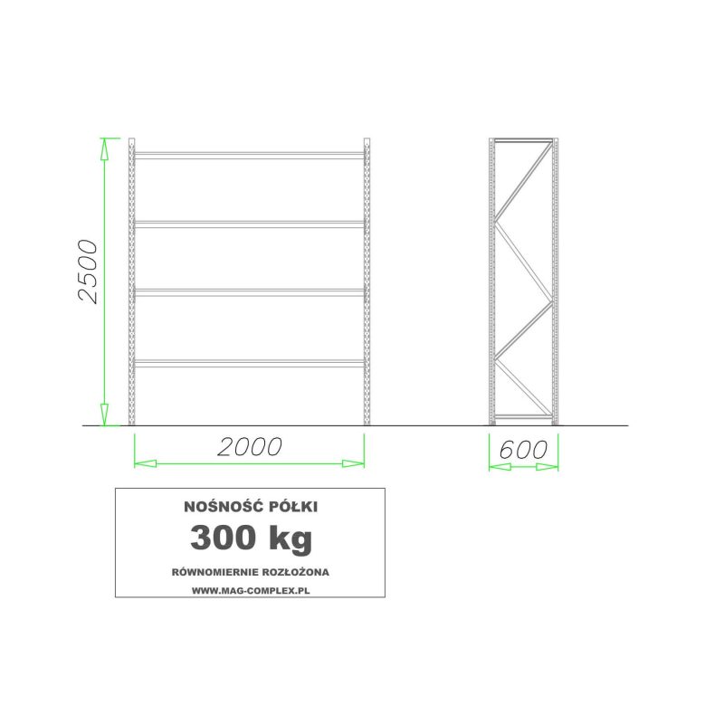 regał mrt 19 2500mm płyta wiórowa