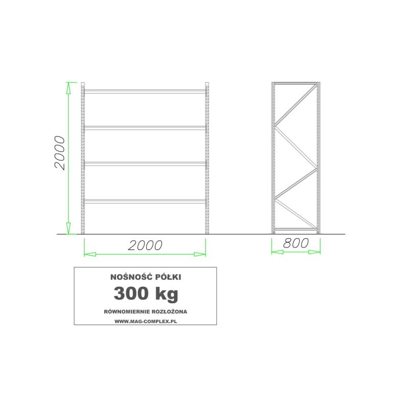 regał mrt 27 2000mm płyta wiórowa