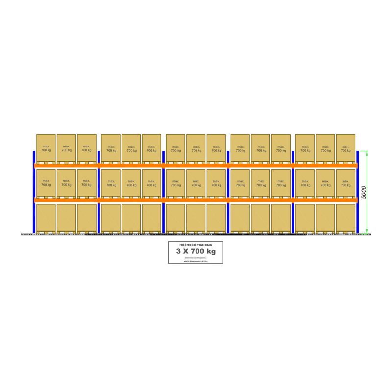 палетний стелаж b138 5000мм