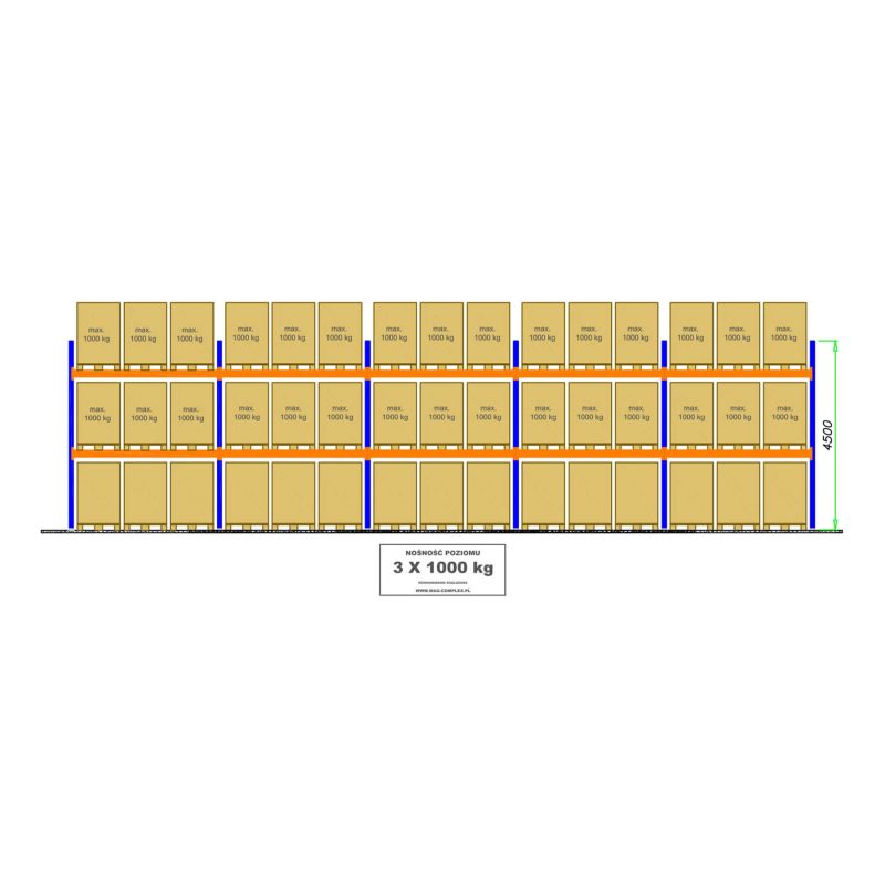 палетний стелаж b148 4500мм