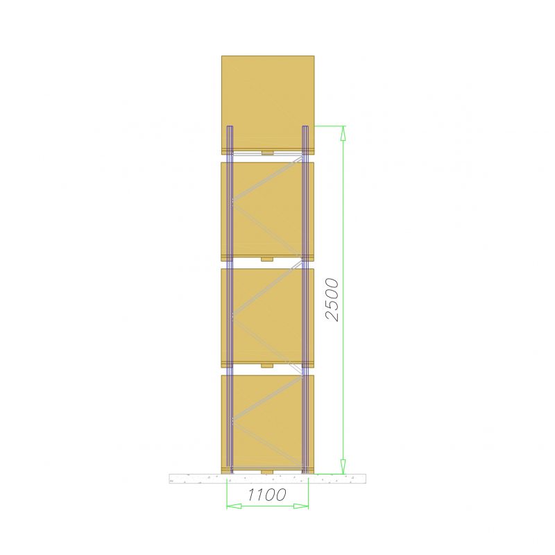 regał palety bok 250cm