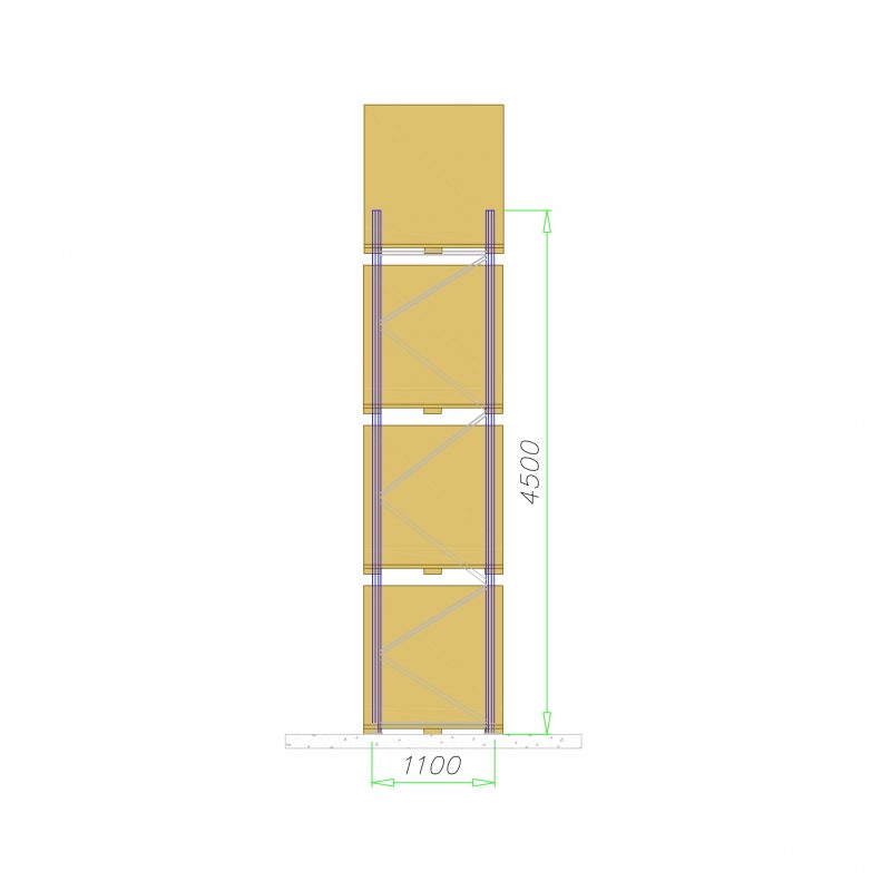 regał palety bok 450cm