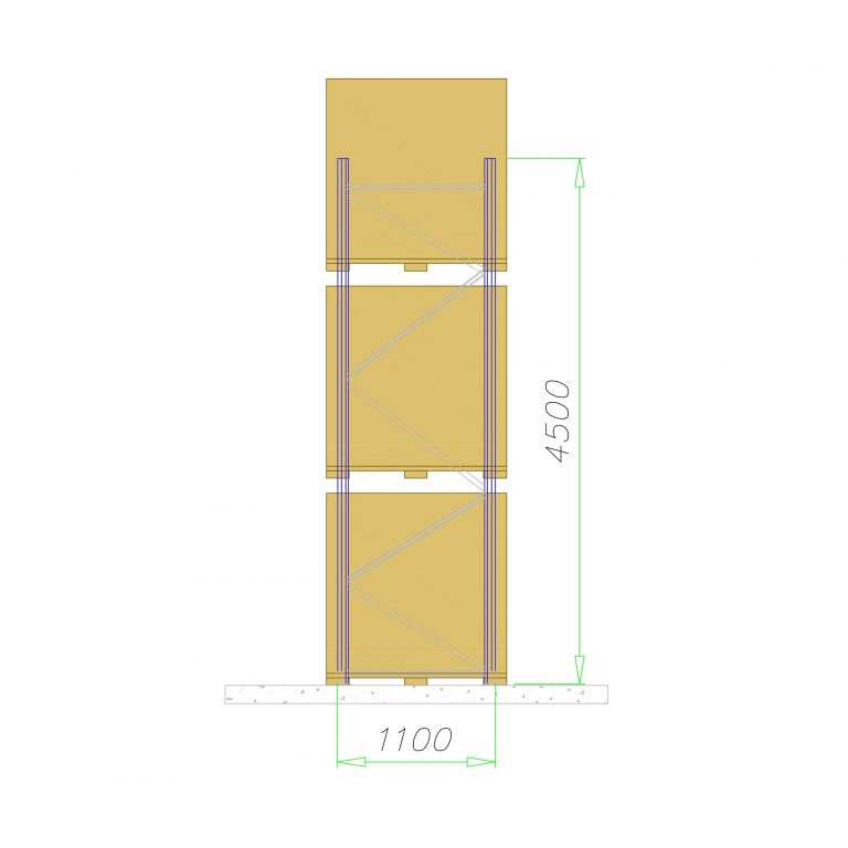 Palettenregalseite 450cm