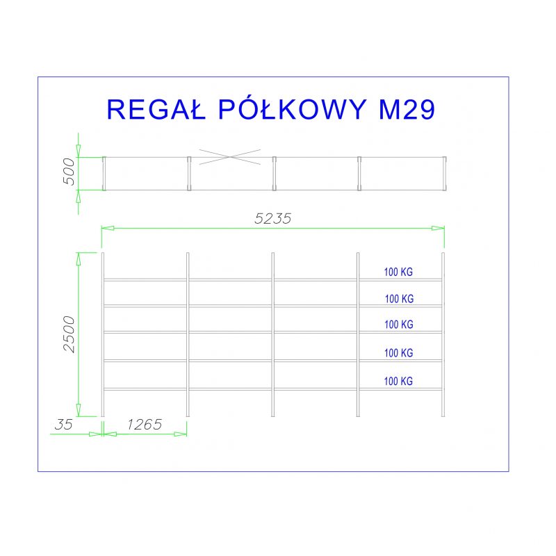 polica s kovovými policami m29