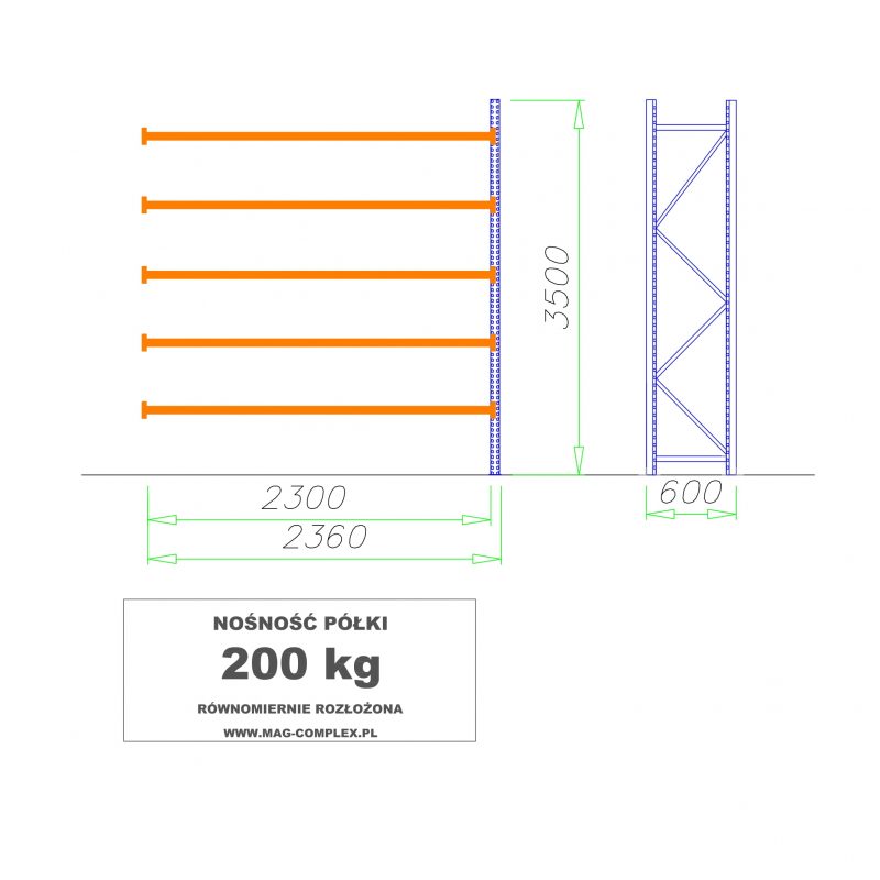 metal side shelf mrs16