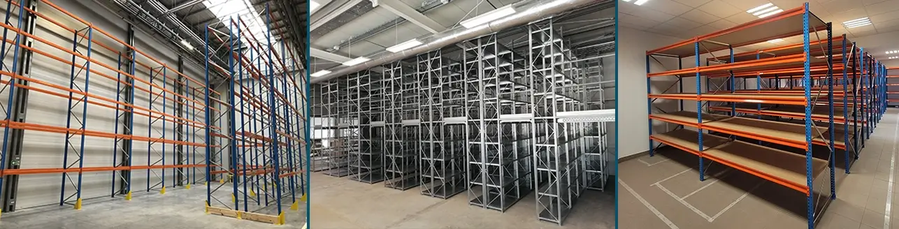 regały, półki metalowe - magazyn