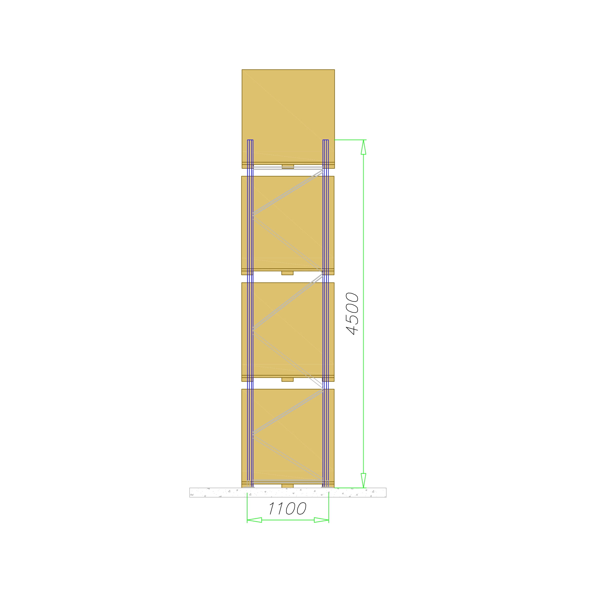 regał palety bok 450cm