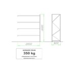 Kolumna dostawna do regału MRT-11, H=3000mm 4 półki – 350 kg - obrazek 2