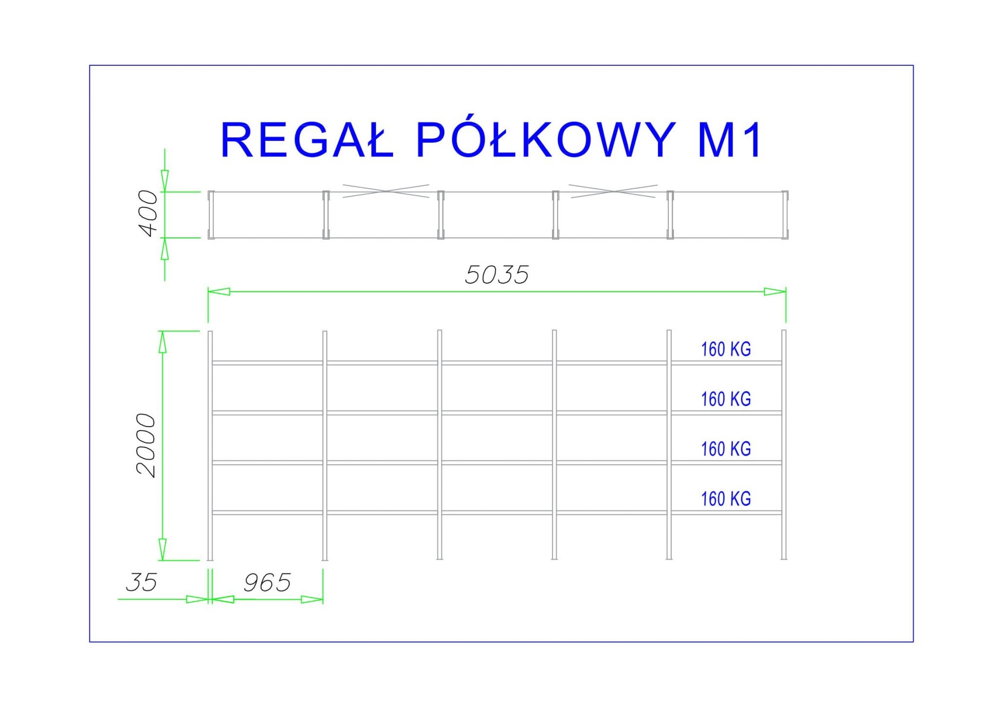 regał półkowy m1