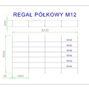 regał półkowy m12