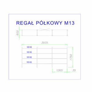 regał półkowy m13 1750mm 100kg