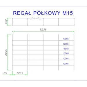 regał półkowy m15