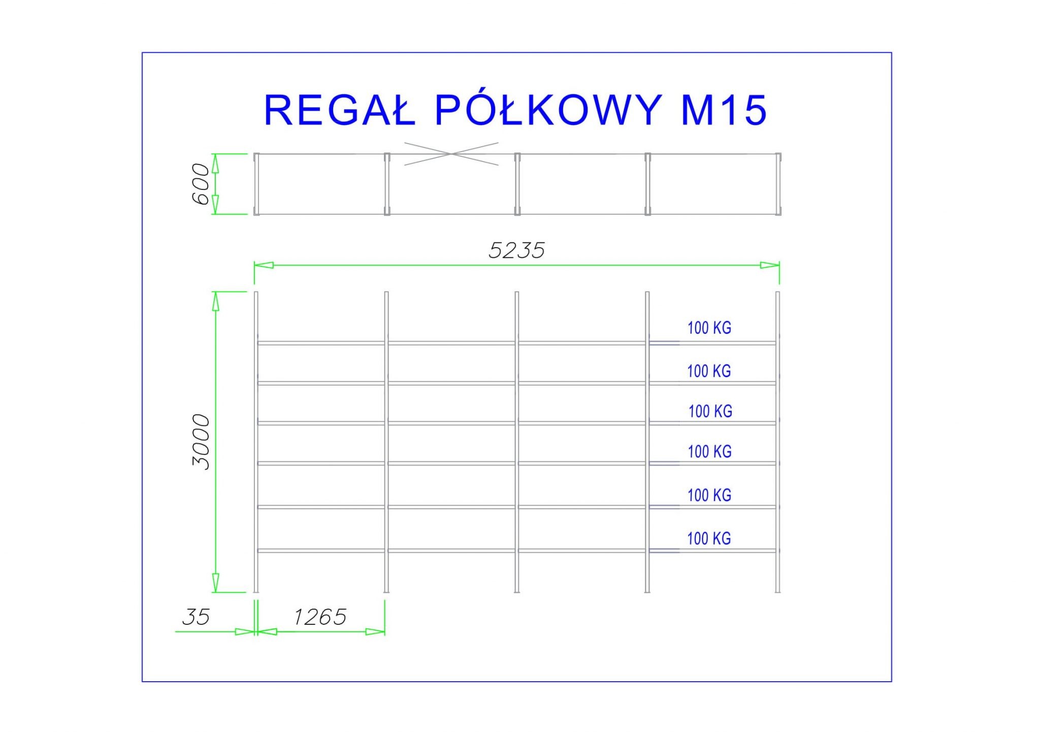 regał półkowy m15