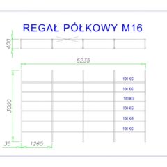 regał półkowy m16