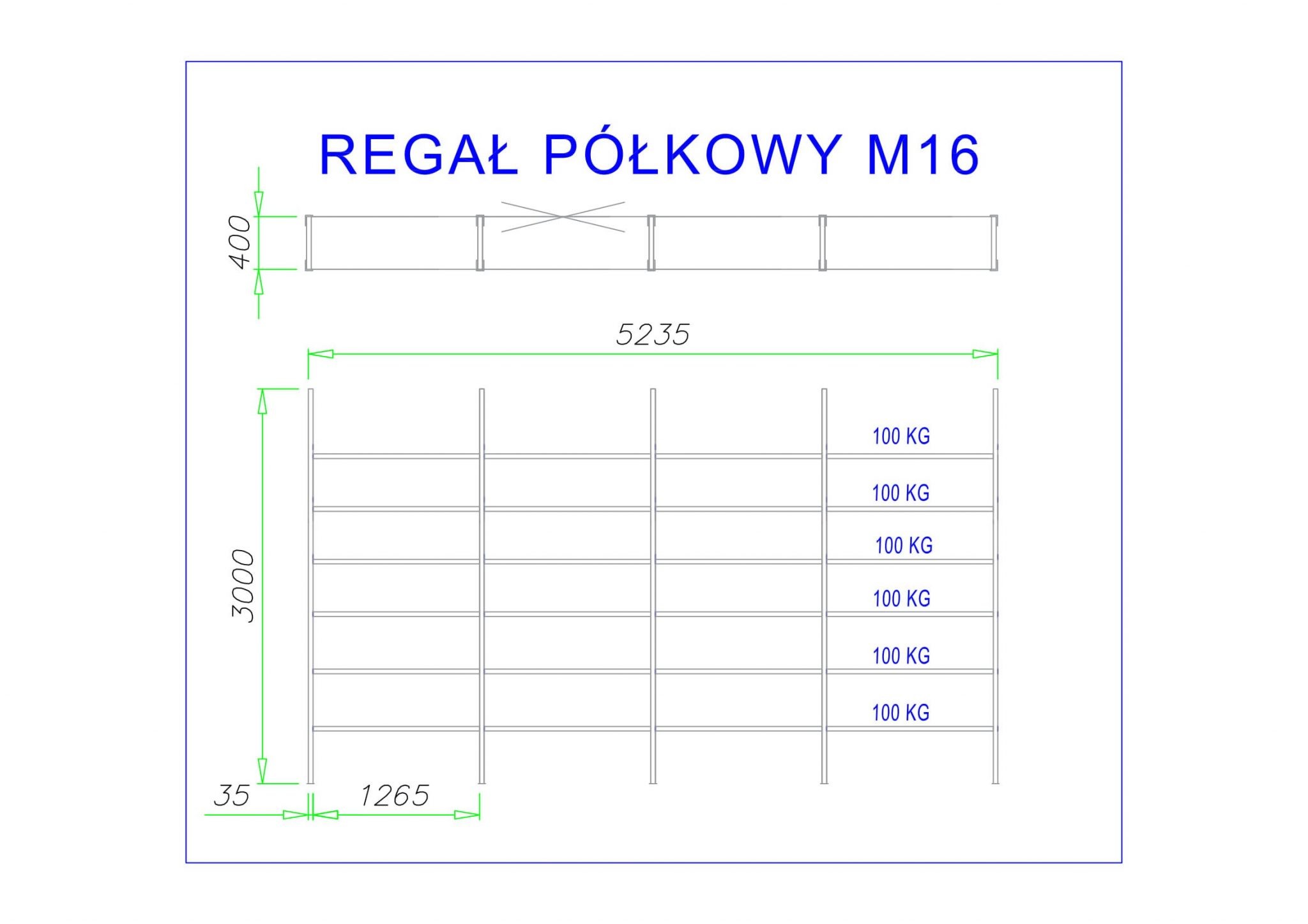 regał półkowy m16