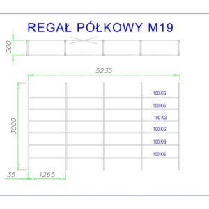 regał półkowy m19