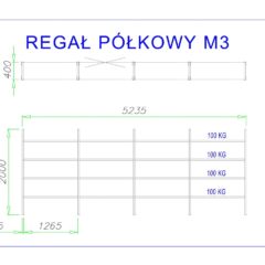 regał półkowy m3