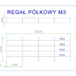 regał półkowy m3