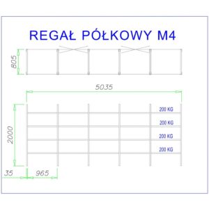 regał półkowy m4