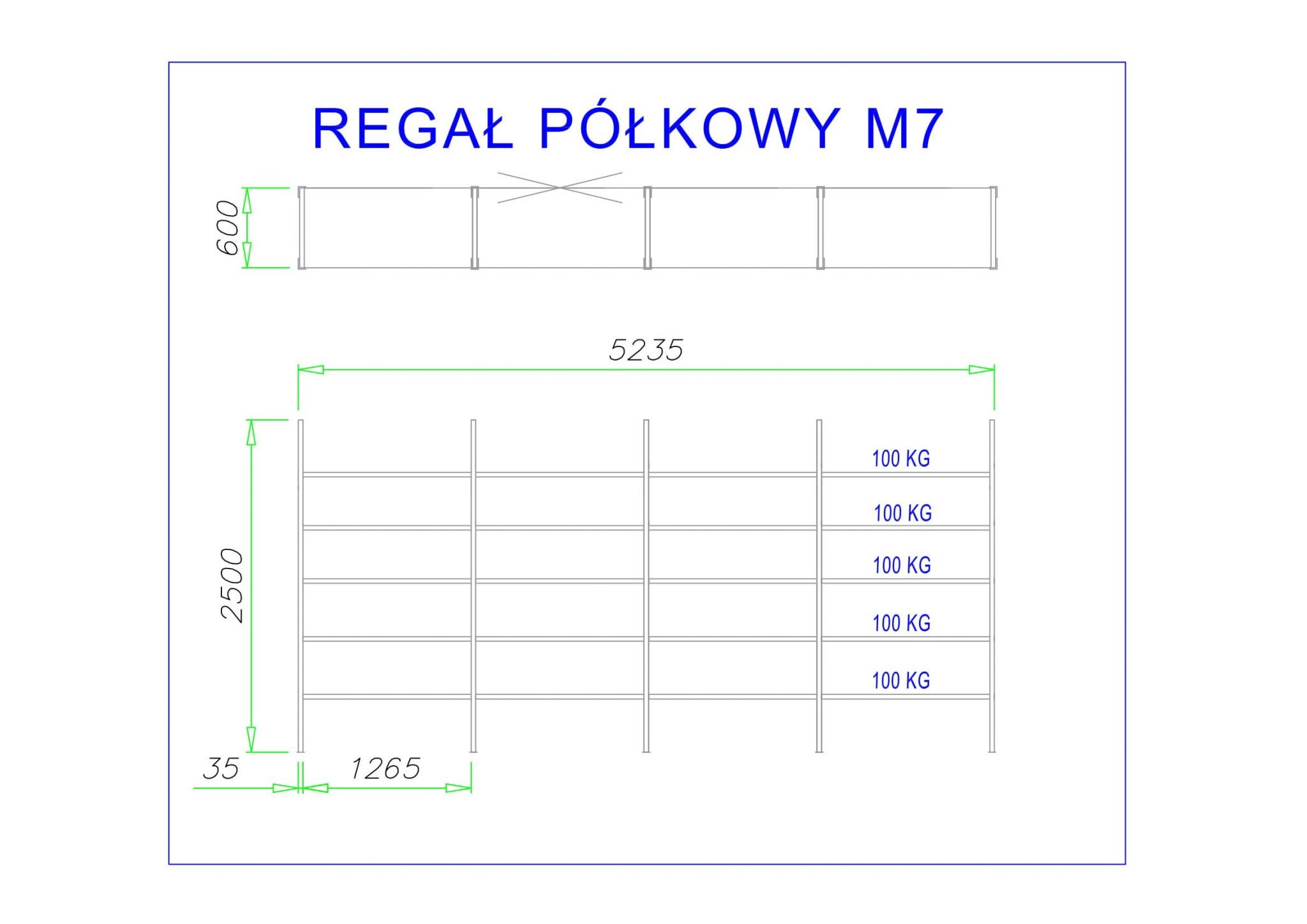 regał półkowy m7