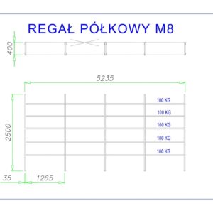 regał półkowy m8