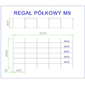 regał półkowy m9