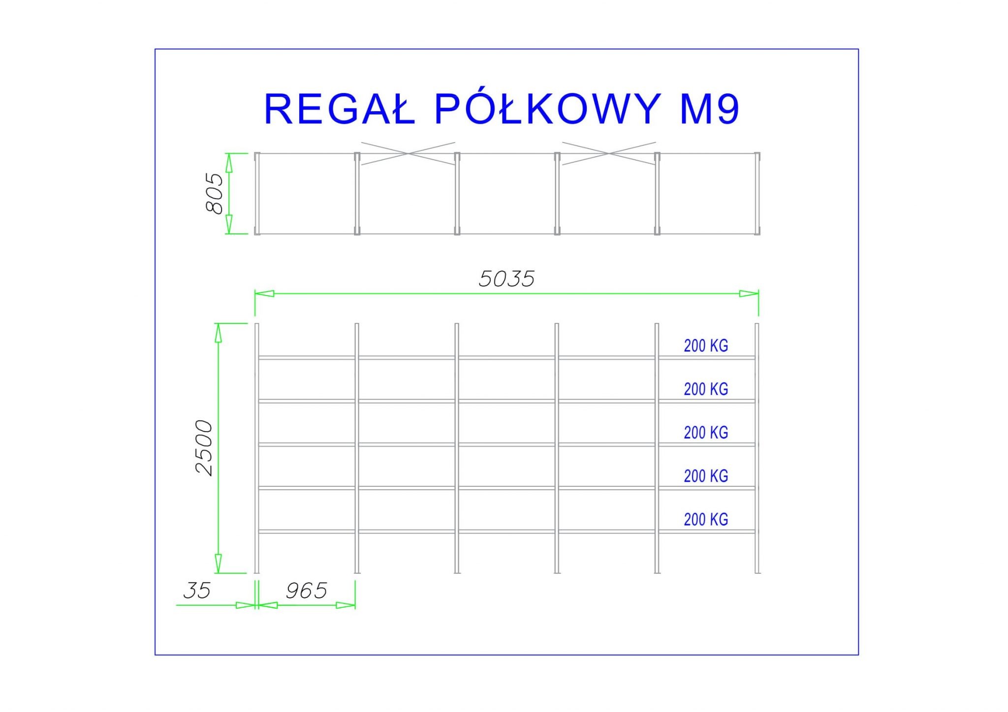 regał półkowy m9