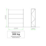 Regał MRT-19, H=2500mm 4 półki - 300 kg - obrazek 2