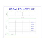 regał z półkami metalowymi m11