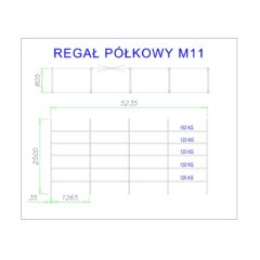 regał z półkami metalowymi m11