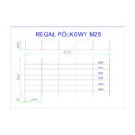 regał z półkami metalowymi m25
