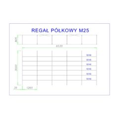 regał z półkami metalowymi m25